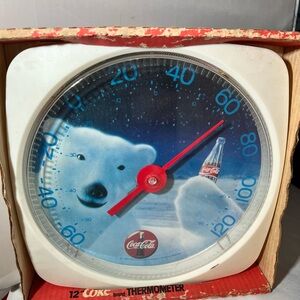 Coca Cola Polar Bear Thermometer - Red, White, and Blue